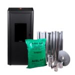 Estufa a Pellet Silenzio Black Vision + Kit de Instalación interior