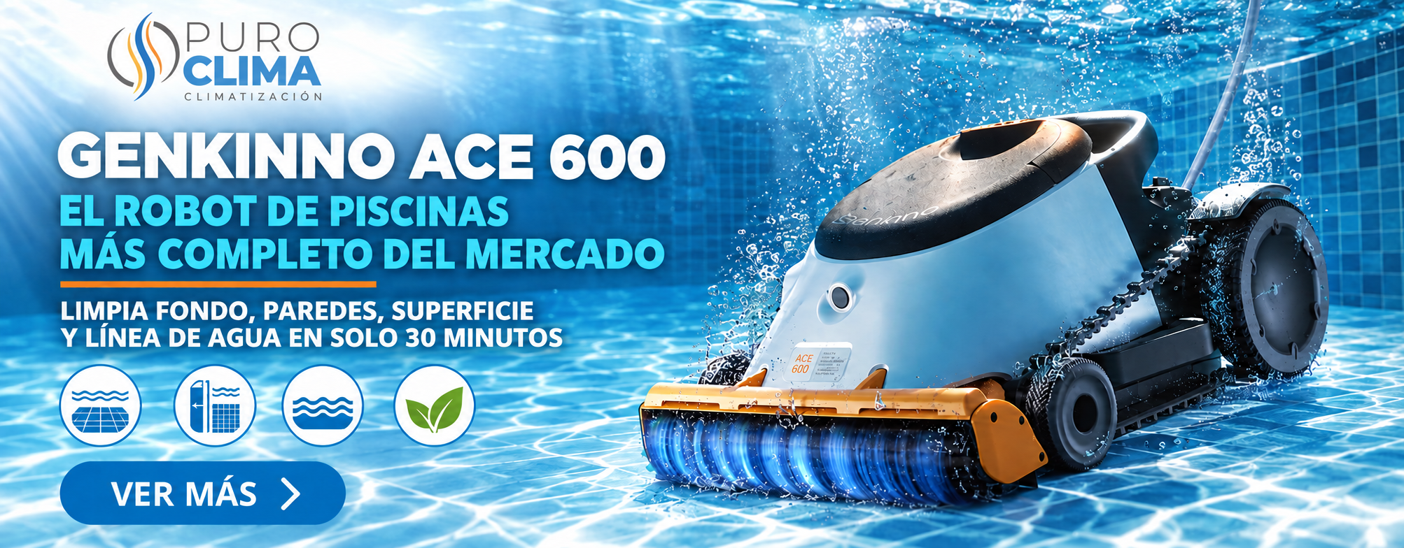 Robot Genkinno ACE 600 para limpieza de piscinas